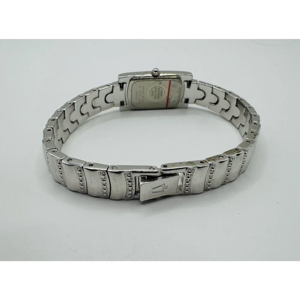 Bulova Rectangular Crystal Bracelet Watch Japan Movement Mother of Pearl Dial - Picture 6 of 7